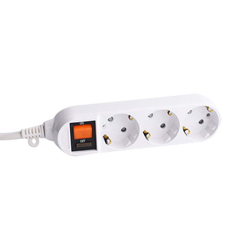 Fireproof PC Shell 3 Outlets EU Socket Standard With Switch Perlindungan Berlebihan Fireproof PC Shell 3 Outlets EU Socket Standard With Switch Perlindungan Berlebihan