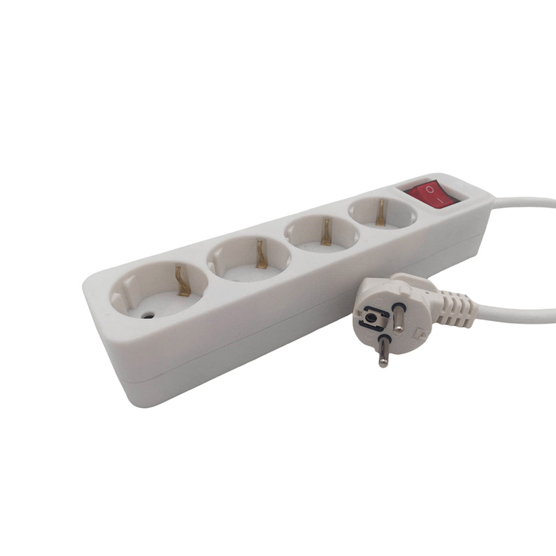 Debu-Proof 4 Outlet Soket Standard EU dengan Switch Debu-Proof 4 Outlet Soket Standard EU dengan Switch